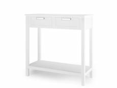 Table de console avec 2 tiroirs table d’appoint avec pieds en bois d’acacia blanc 20_0001192
