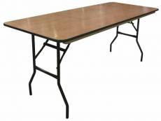 Table pliante en bois rectangulaire - l 122 à 200 cm - 200 cm 76 cm