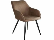 Tectake chaise marilyn tissu - brun-noir 403667