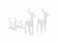 Vidaxl décoration de noël rennes et traîneau 160 led 130 cm acrylique 289979