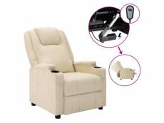 Vidaxl fauteuil inclinable électrique blanc beige similicuir
