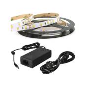 5 m Mt. 300 Smd 5630 Led Strip Without Silicon Ip20 + Power Supply 5a -blanc Chaud- - Blanc chaud
