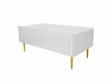 Ambre - table basse - 120 cm - style contemporain - bestmobilier - blanc et doré