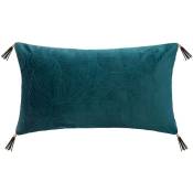 Atmosphera - Coussin Stitch feuille velours brodé