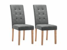 Boston - lot de 2 chaises grises capitonnées