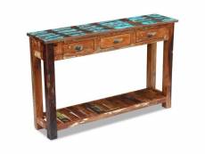 Buffet bahut armoire console meuble de rangement 120 cm bois de récupération massif helloshop26 4402009