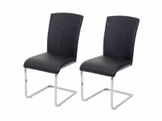 Chaise de salle à manger hwc-f36, chaise cantilever, chaise de cuisine/conférence ~ similicuir, noir