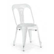Chaise de style contemporain en acier blanc minneapolis