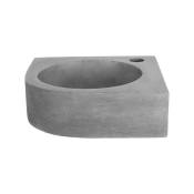 Cleo Lave-mains d'angle 31.5x31.5cm béton gris foncé