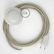 Cordon pour lampadaire, câble RC43 Coton Tourterelle 3 m. Choisissez la couleur de la fiche et de l'interrupteur Blanc
