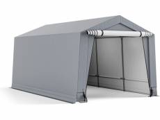 Costway tente garage imperméable-490x290x245cm-tente de voiture avec cadre en acier galvanisé antirouille-abri de garage avec portes détachables avec