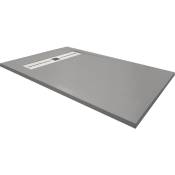 Cosyneo - Receveur de douche en résine extra plat à poser 80x160cm - ciment - arhus - Ciment (gris)