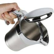 Crea - Premium Stainless Steel Thermal Gravy Boat Double Insulated Elegant Silver Thermal Gravy Boat Sauce Jug Perfect For Dinner Parties