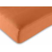 Drap housse Orange 200 x 200 cm / 100% coton / 57 fils/cm� King size - Orange