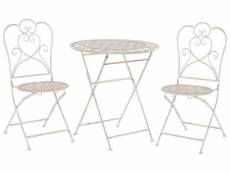 Ensemble de terrasse bistrot table et 2 chaises beiges