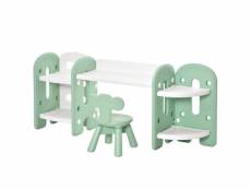 Ensemble enfant bureau chaise étagères bibliothèque mindy vert d'eau et blanc