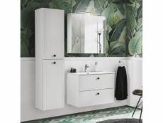 Ensemble meuble vasque + armoire miroir + grande armoire - 100 cm - cuba white