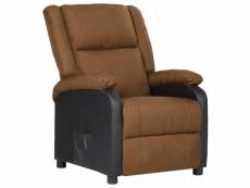 Fauteuil inclinable tv taupe similicuir et tissu