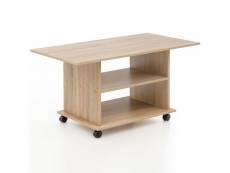 Finebuy table basse bois mdf table de salon 95 x 51 x 54,5 cm | table d'appoint style moderne | meubles en bois table de sofa | table en bois avec des