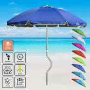 Girafacile - Parasol de plage aluminium léger visser protection uv 220 cm Eolo Couleur: Bleu