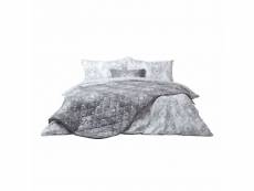 Homescapes couvre-lit gris toile de jouy en polycoton,