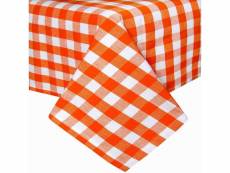 Homescapes nappe de table à grands carreaux vichy en coton orange, 137 x 228 cm KT1226C