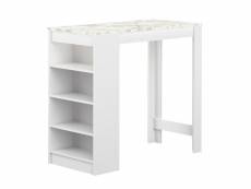 Interia table de bar 115 cm vega blanc - marbre EYFU591-WH