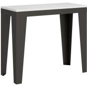 Itamoby - Console extensible 90x40/300 cm Flame Evolution Frêne Blanc structure Anthracite
