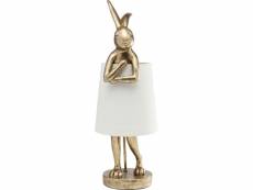 "lampe animal lapin dorée et beige 68cm"