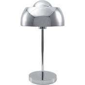 Lampe de Table à Poser Design en Métal Argenté Ronde