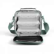 Livoo - SEP126V - Set sacoche lunch box Gris et vert Isotherme pour conserver vos aliments 6h au frais, avec 3 tupperware