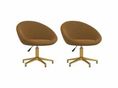 Lot de chaises de salle à manger 2 pcs marron velours - brun - 58,5 x 66,5 x 80 cm