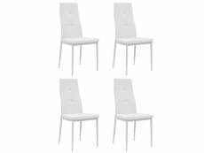 Lot de chaises de salle à manger 4 pcs blanc similicuir - blanc - 43,5 x 43 x 96 cm