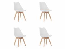 Mardi - lot de 4 chaises style moderne salle à manger/cuisine - 82x48x43 cm - chaise de salle à manger - blanc