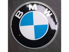 "mini plaque emaillée bmw logo rond tole email deco garage"