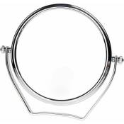 Miroir Maquillage Grossissant x10, 6 inch Compact Miroir Cosmétique sur Pied, chrome, ø 15,3 cm, 100% et 1000% orientable sur 360°, Haute Qualité