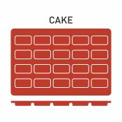 Moules 20 cakes en silicone rouge 30x18 cm