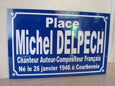 Noir & Mat Sérigraphie Place Michel DELPECH Plaque