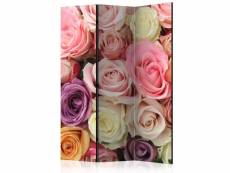 Paris prix - paravent 3 volets "pastel roses" 135x172cm