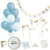 Party Time - Kit décoration pour baby shower 46 pièces - Bleu