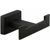 Patère double modèle carré noir mat Icrolla Zurigo