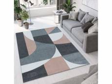 Picasso - tapis géométrique - rose & gris 140 x 200