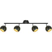Plafonnier 4 spots orientable LED G9 inclus 40w noir et or