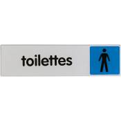 Plaque signalétique obligation / information - bleu - toilette homme - Novap