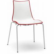 Scab Design - Chaise design avec pieds blanc - a l'unité - zebra bicolore - deco scab - Rouge