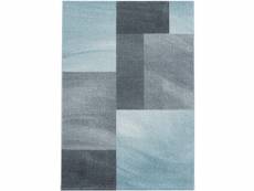 Square - tapis à formes géométrique - bleu & gris