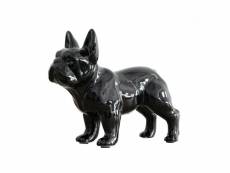Statue décorative bulldog français en résine laquée noir 75087442