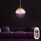 Suspension plafonnier salon télécommande lampe en verre dimmable dans un ensemble comprenant des ampoules led rvb