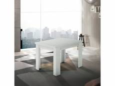 Table à manger extensible en bois blanc design salon