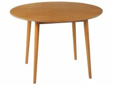 Table à manger ronde d 110 cm bois clair radan 323781